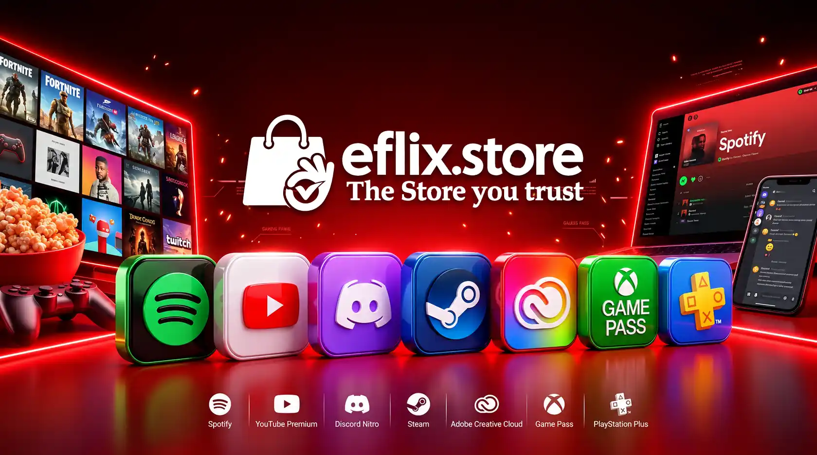 Gaming, Music & Creative Subscriptions with Instant Delivery